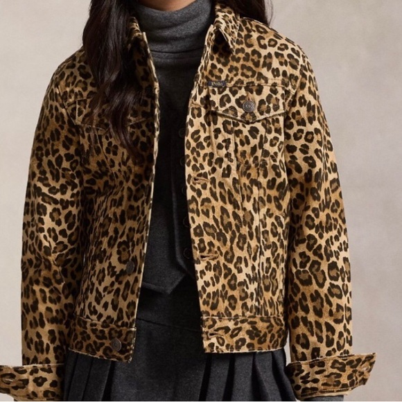 Ralph Lauren Jackets & Blazers - Ralph Lauren Brown Leopard Print Jean Jacket